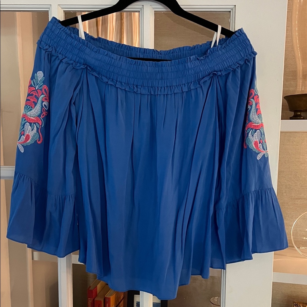 Blue Embroidered Women's Skirt
